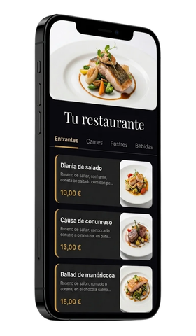 Carta digital de restaurante en móvil — Qaproveche